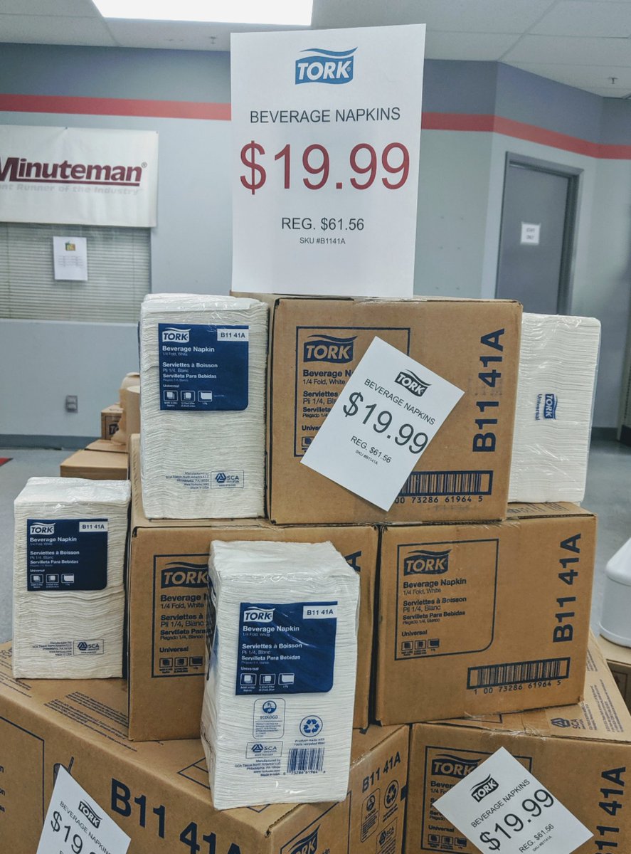 LIMITED TIME ONLY! Tork beverage napkins for those hot patio days. Reg $61.56 for only $19.99 for a box of 4,000 napkins!