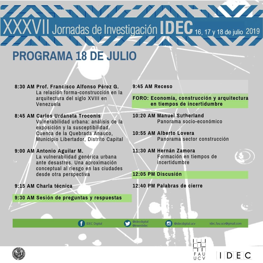 investidec's tweet photo. El día de mañana los esperamos para el tercer día de las #XXXVIIJornadasInvestigaciónIDEC, a partir de las 8:30am en el salón de postgrados en el piso 1 de la FAU, cerramos el evento con un foro Economía, construcción y Arquitectura en tiempos de incertidumbre @teclalegre https://t.co/K39U4ff3Jl