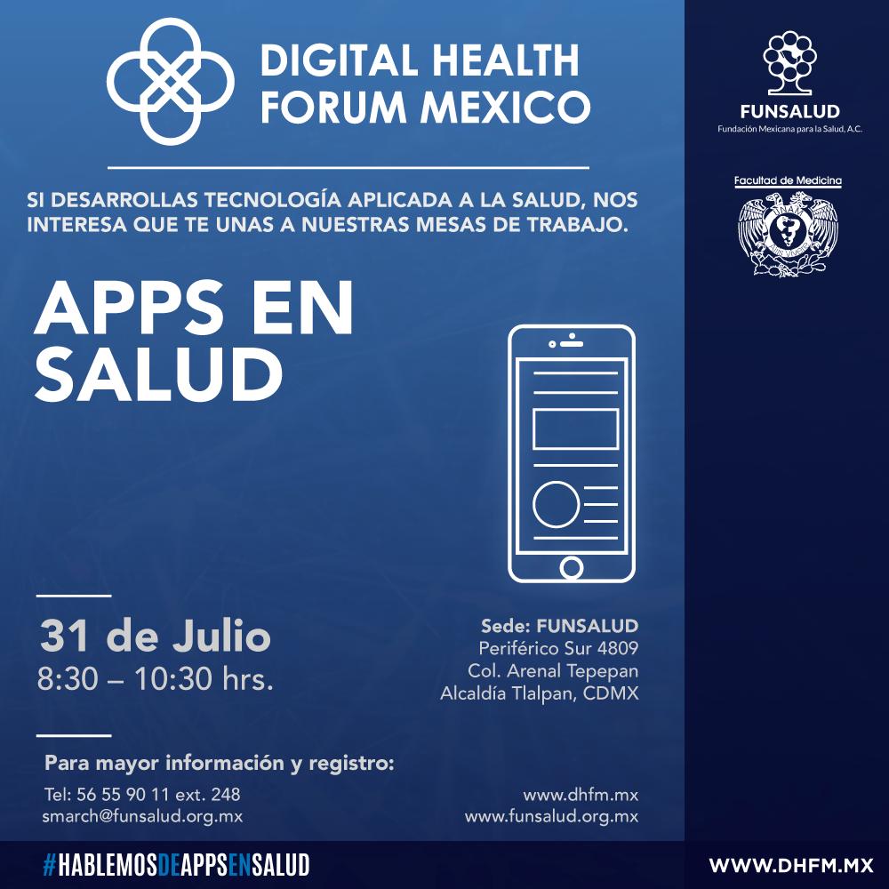 ¿Desarrollas tecnología aplicada a la salud? 
<a href="/FUNSALUDMX/">FUNSALUD</a> <a href="/DHFM_MX/">DHFM</a> y <a href="/FacMedicinaUNAM/">FacultadMedicinaUNAM</a>  te invitamos a nuestras mesas de trabajo: Impulsando nuevas tecnologías para transformar el cuidado de la salud.
#hablemosdeappsensalud 
funsalud.org.mx