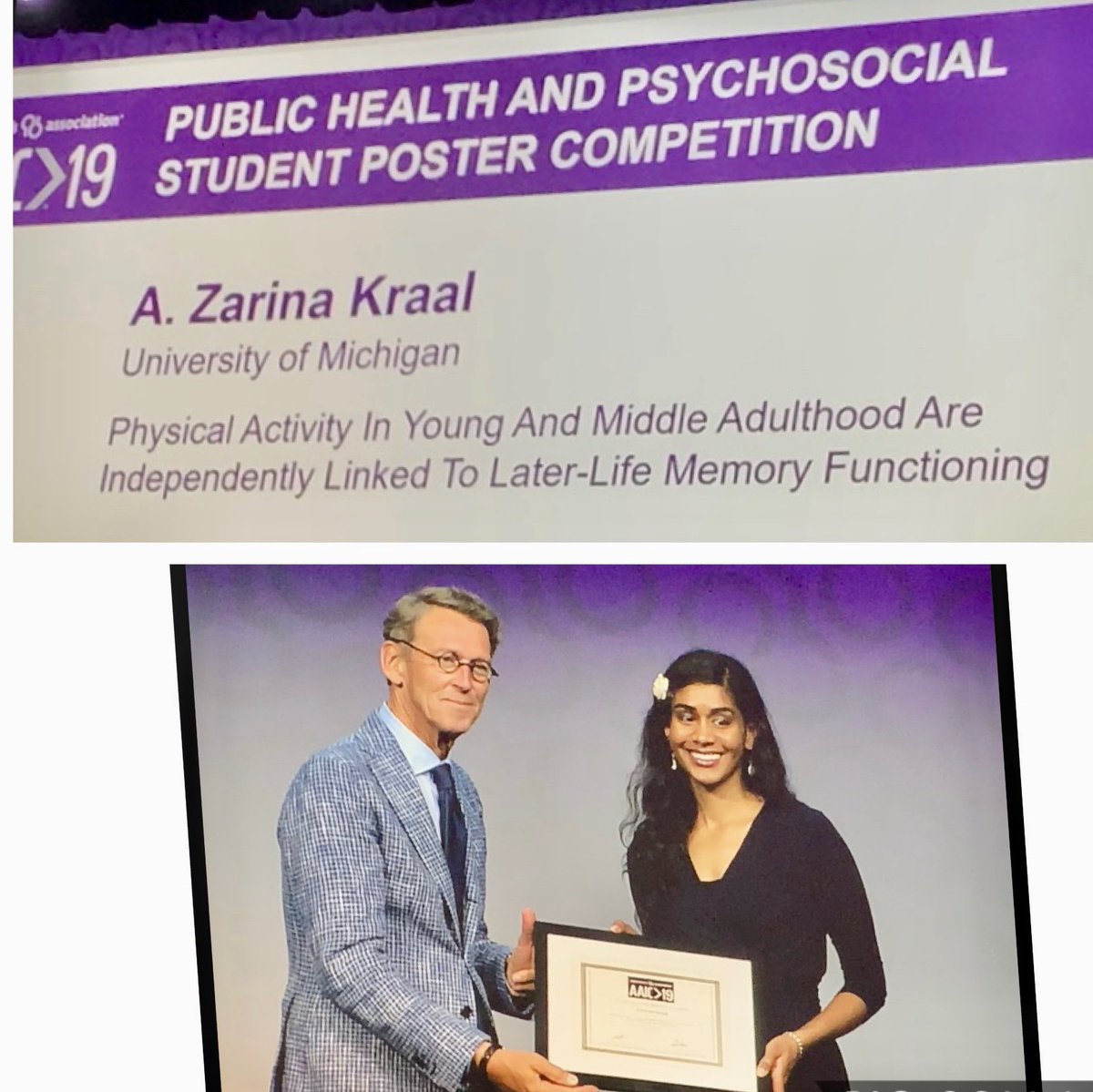 IndiraTurney's tweet photo. Congrats to all the winners of the student poster awards at #AAIC19! Special shout out to sister scholar @azkraal. You did that! #ResearchDiversity #DisparitiesPIA @ISTAART https://t.co/aIkaVoaFus