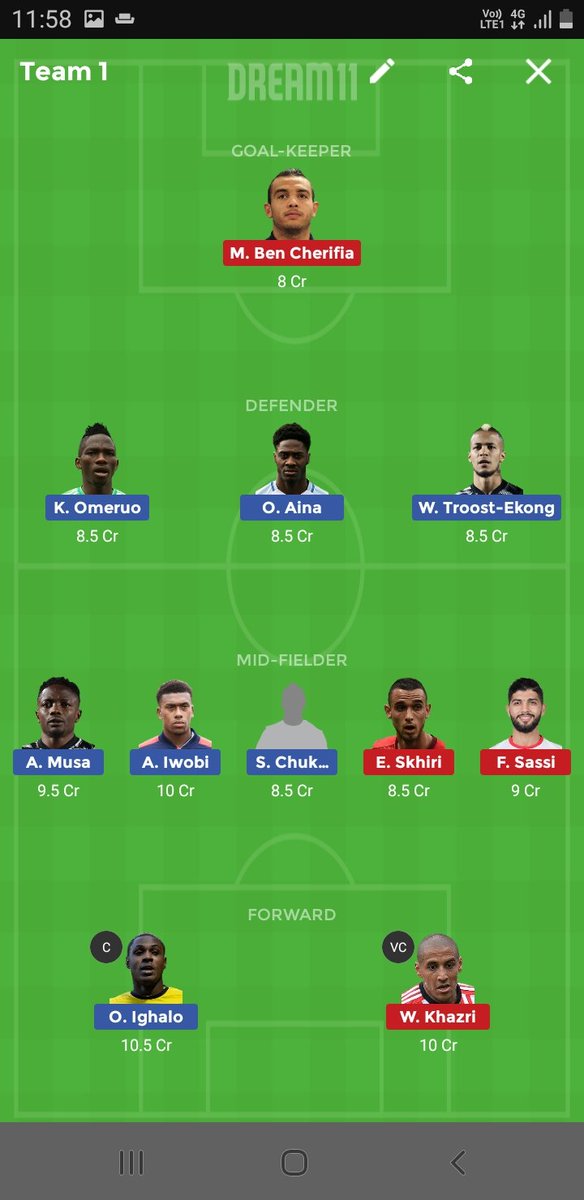 Royalgoyal23's tweet photo. #Tunisia #Nigeria
#DREAM11 #FOOTBALL #FOOTBALL
PLAY UPTO 4 MEMBER GUDLUCK...
#LINEUP #DREAM11TEAM #ROYALGOYAL
#NGA #TUN
https://t.co/csDZ2rJqzq
(Link for any update in last minute)
#Gudluck https://t.co/pJYyasFNrW