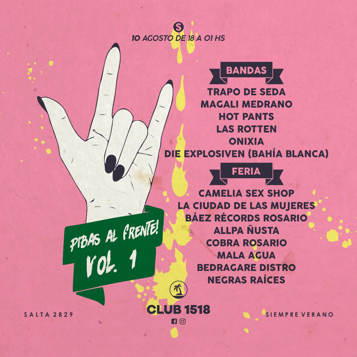 lasrotten's tweet photo. Festival Pibas Al Frente! 10/8. 
De 18 a 1 am. (Puntual x veda electoral) entrada $100 https://t.co/sjGliWOjoi