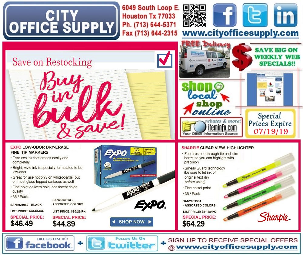 cityos's tweet photo. #WritingWednesday's #WriteOn with #CostSaving #BulkPacks of #FineTip @ExpoMarkers &amp; @Sharpie #ClearView #Highlighters on #WeeklyWEBSpecial @ https://t.co/zb4z5RaOwd https://t.co/RM7310sPqJ https://t.co/CDdODWOOUq