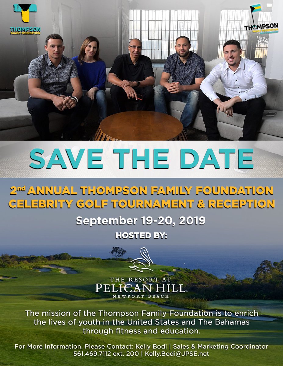 ThompsonFamFoun's tweet photo. Extremely excited to announce the 2nd Annual Thompson Family Foundation Celebrity Golf Tournament and Reception taking place September 19th &amp; 20th at the Pelican Hill Resort in Newport Beach, CA! All proceeds will go towards the foundation. https://t.co/EjbdXXr5Ms