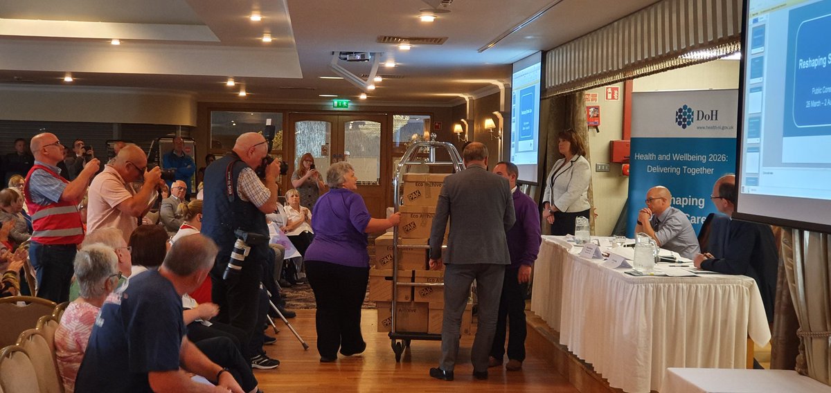 impartialrep's tweet photo. Over 3000 consultation documents from people in the area has been given to representatives from the Department of Health by representatives of the Fermanagh Stroke Support Group. https://t.co/zxWy3GgfYr