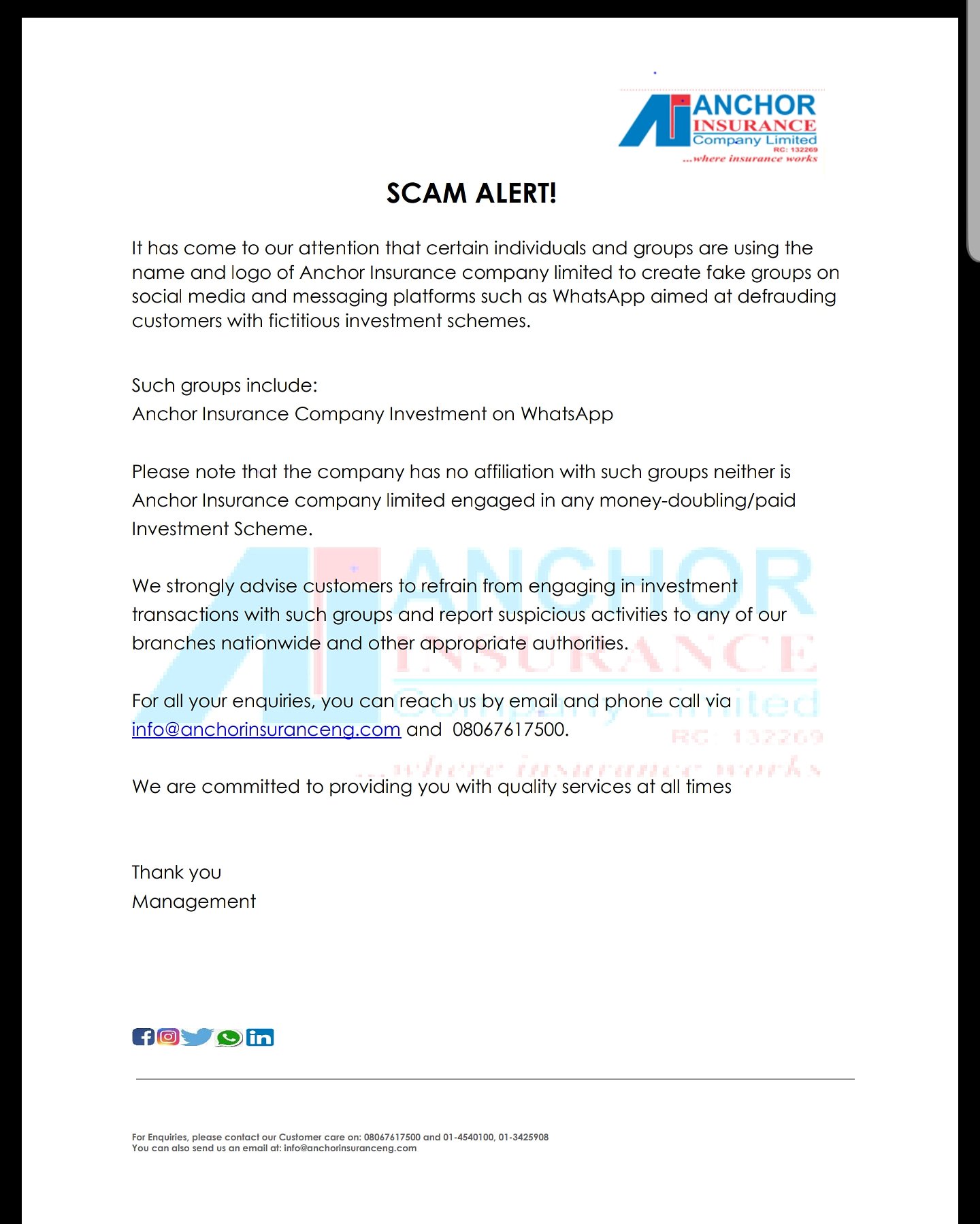 Anchor Insurance on Twitter