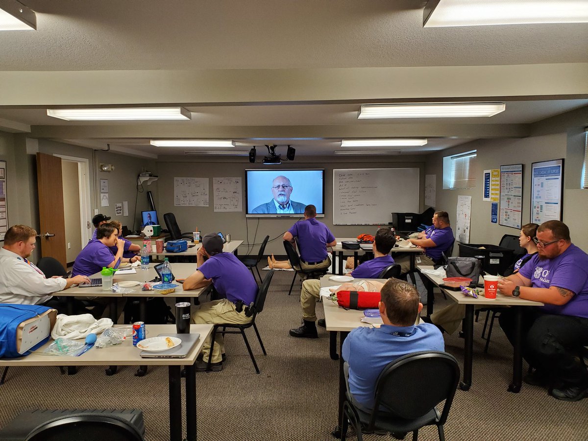 LesMennenga's tweet photo. OSF East Central Illinois EMS paramedic class participating in @ACCinTouch Systems of Care webinar. Yes it should start early! @tbouthillet @micgunderson #ExceedingTheChallenge #ECIEMSParamedic @kurtbmd @BobHolloway5 @NateGorm91 https://t.co/VAquZdHxVt
