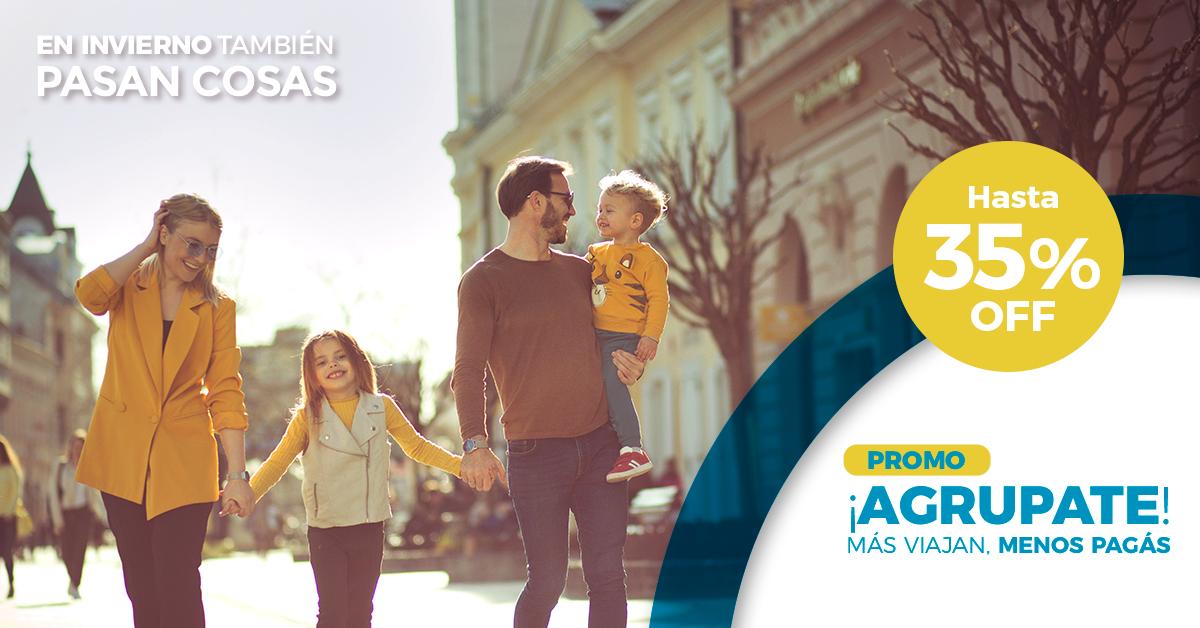 ¡Agrupate y ahorrá hasta 35%! Más viajan, menos pagan. 
👉 bit.ly/2JC9Wh7