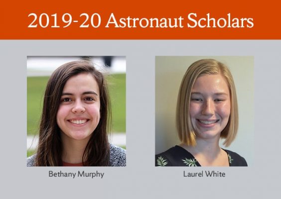 SyracuseU's tweet photo. Congrats to Bethany Murphy and Laurel White on being named 2019-20 Scholars by the Astronaut Scholarship Foundation!

#SyracuseU is one of two universities nationwide with multiple recipients of the Astronaut Scholarship: https://t.co/E4hIRrzUql https://t.co/9y8c6XrsWH