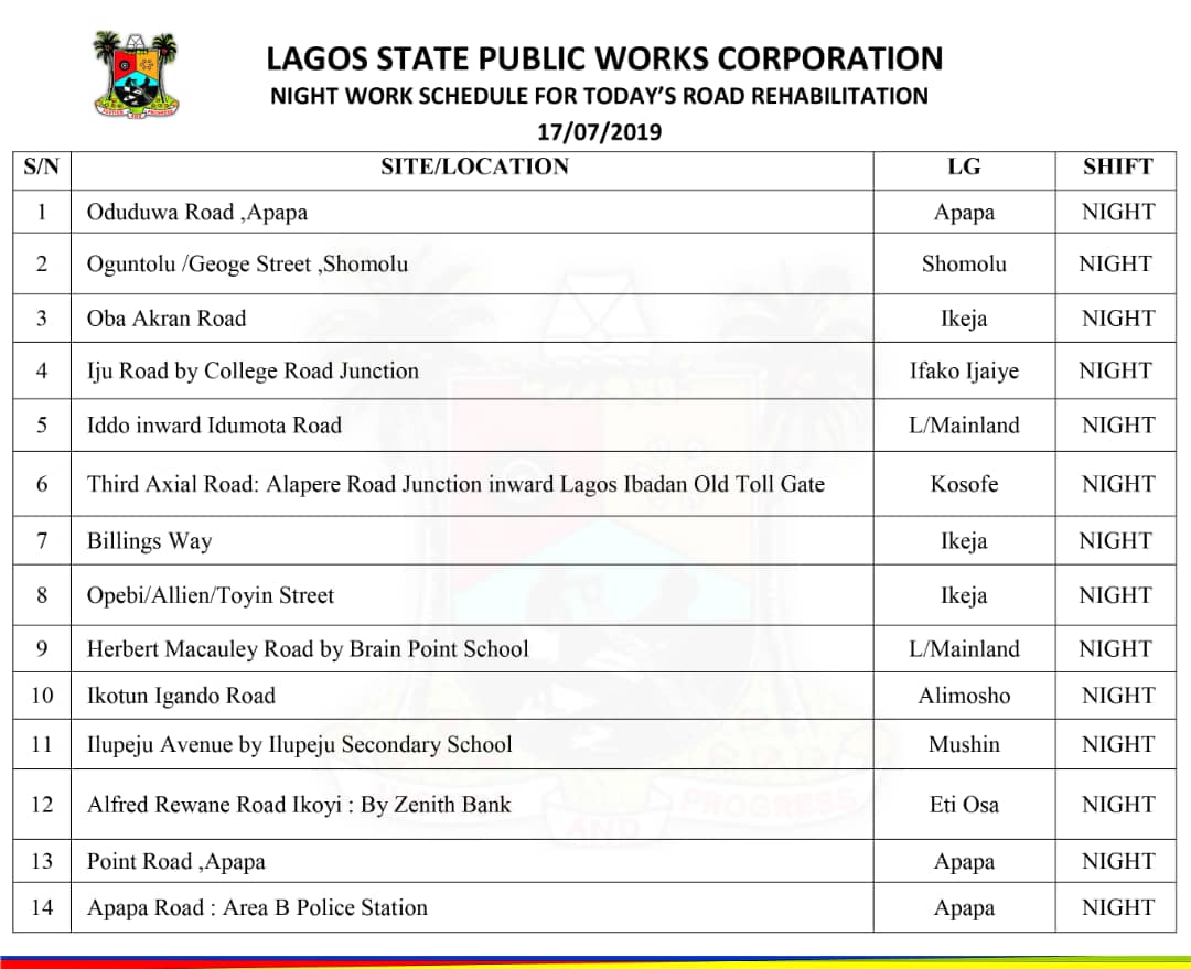 The Lagos State Govt tweet media