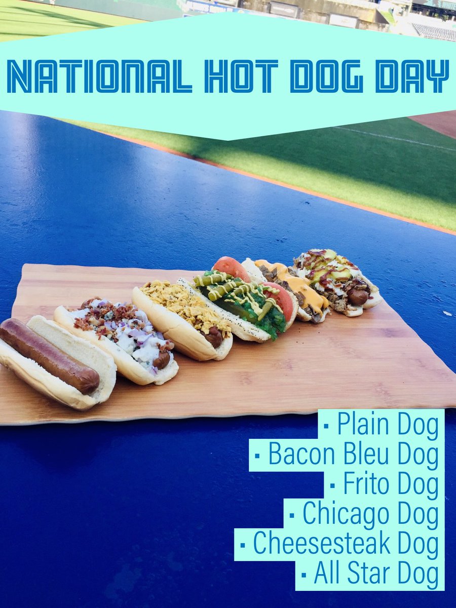 Make your way to the nearest Dugout Doghouse (Sections 208 &amp; 230) &amp; celebrate #NationalHotDogDay with the hot dog of your choice! ⚾️🌭💙 #AlwaysRoyal