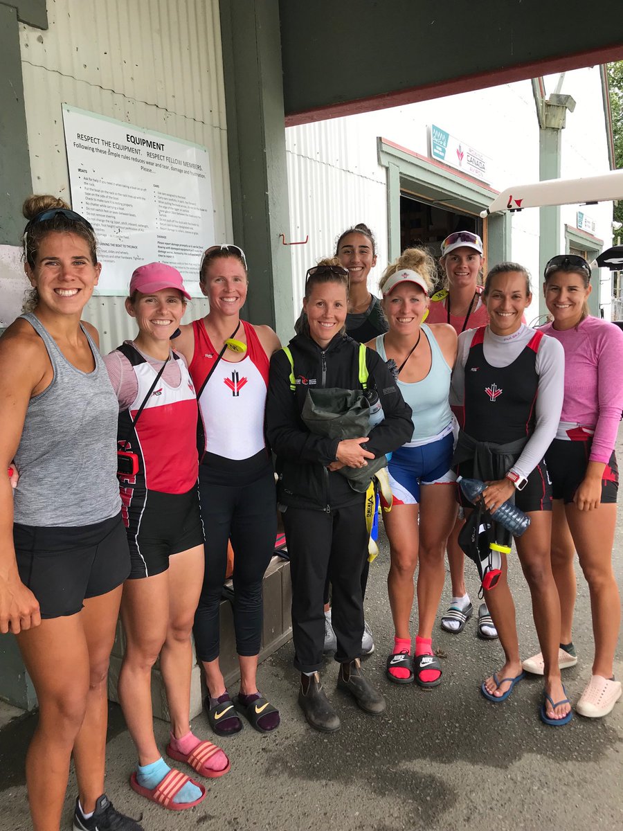 rowcarollove's tweet image. PamAm women with guest Lindsay Jennerich @rowingcanada @PICE