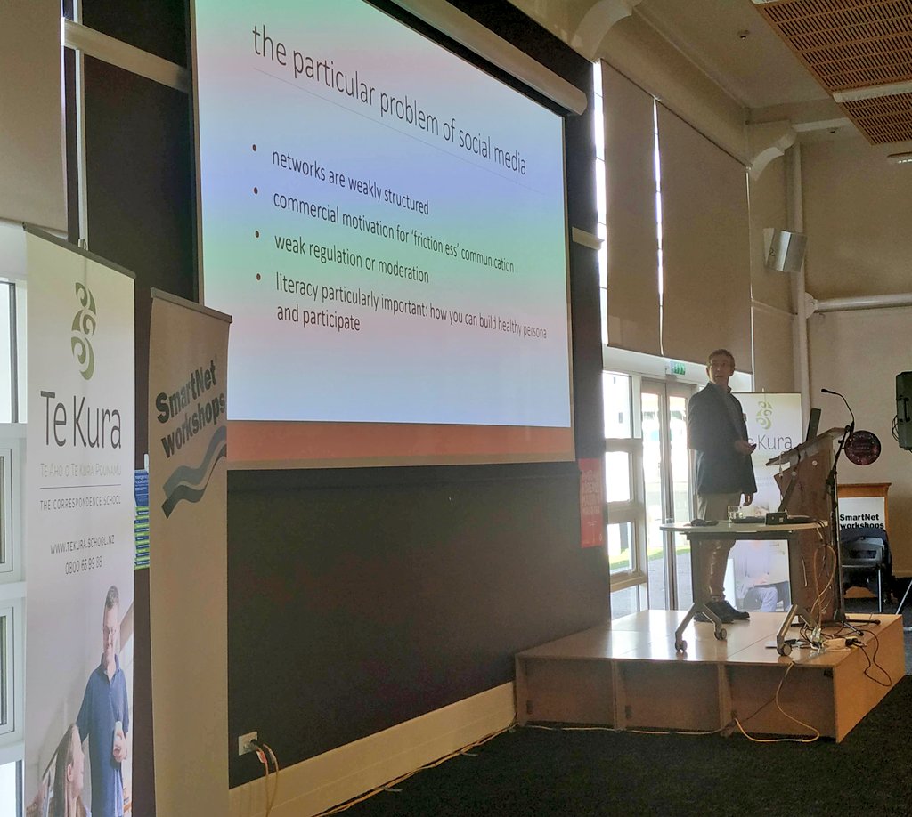 Donald Matheson, Media &amp; Communication, <a href="/UCNZ/">University of Canterbury</a> on Handling #FakeNews and Flaky Views at #ELF19NZ
Education plays a  important role in tackling prejudice in #SocialMedia by demonstrating the links between hateful comments and actions.
#OnlineSafety #credible #INFORMATION
