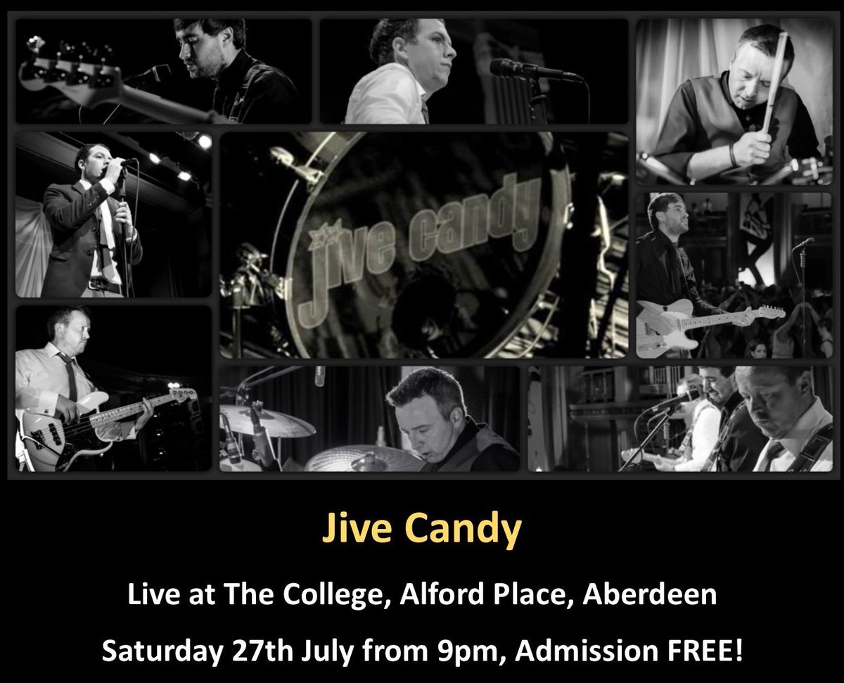 eliteaberdeen's tweet photo. Jive Candy will be performing at a rare FREE event at @TheCollegeBar in Aberdeen on 27th July https://t.co/CSytYOX7xM #elite #jivecandy #aberdeen #nightlife https://t.co/NXLP8jPn2h