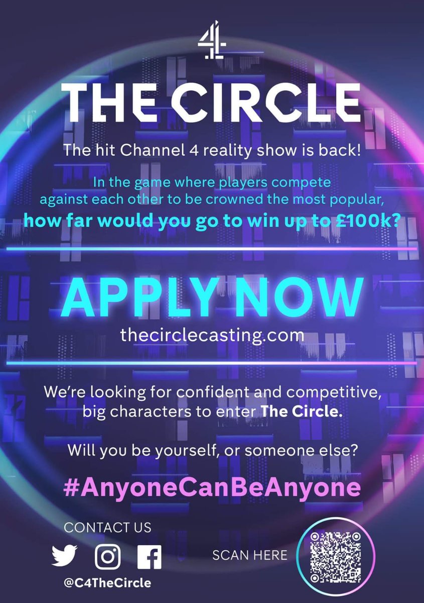 gamephace's tweet photo. Heads up ppl, #auditions for @Channel4's breakout #realityshow #applynow #TheCircle #season2 #loveisland https://t.co/OgYrrBMwuk