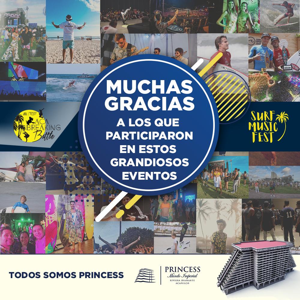 MIHotelPrincess's tweet photo. Sin duda se vivieron momentos grandiosos, gracias infinitas a todas y todos los que asistieron. ¡Los esperamos el próximo año con más sorpresas! 🤗

#TodosSomosPrincess
#SurfMusicFestPrincess 
#AcaBreakingPrincess https://t.co/11UnbsW9XO
