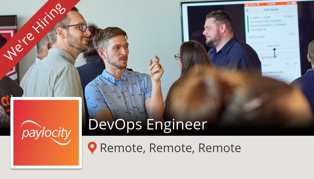 ReportoLisa's tweet photo. #DevOps #Engineer (#job) wanted in #Remote. #Paylocity https://t.co/xq987yZCal https://t.co/mRMF7nepR6