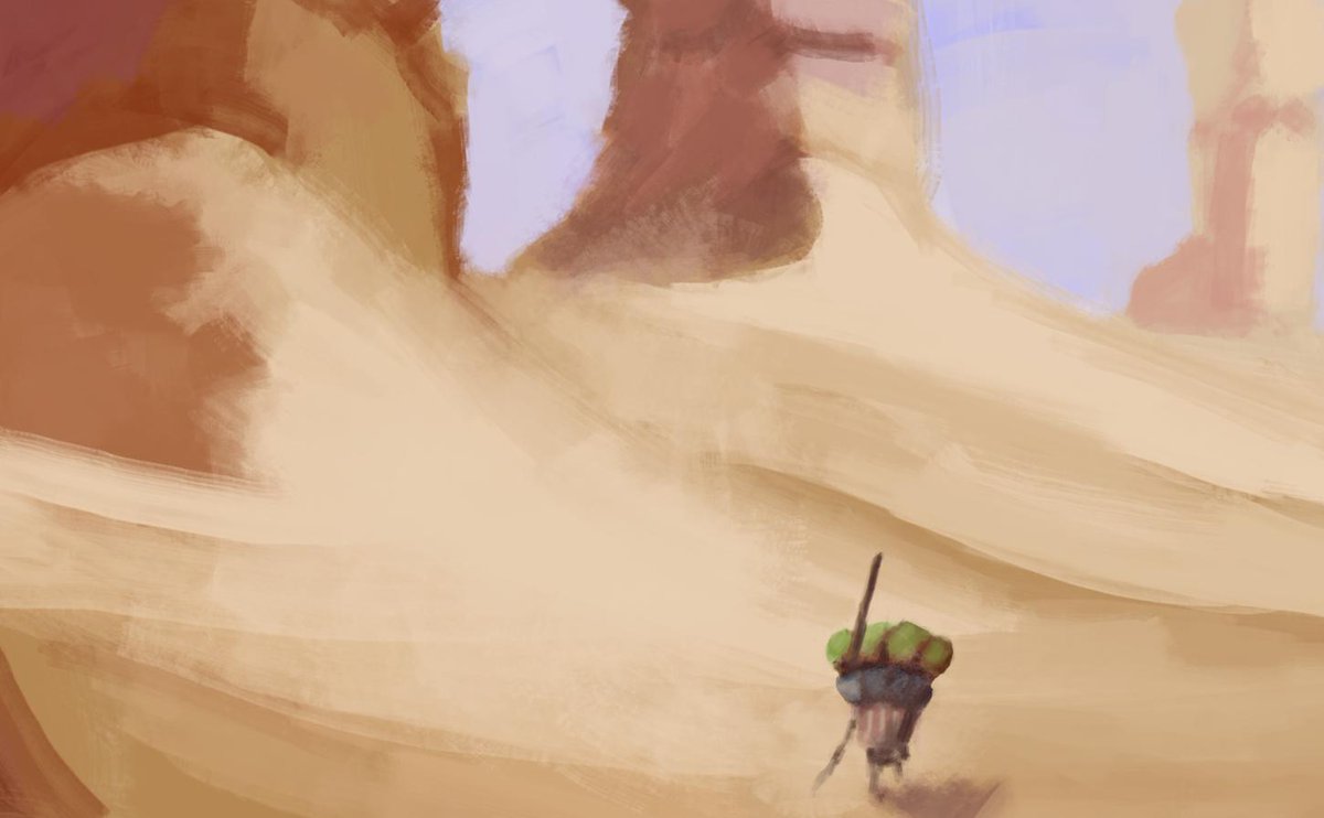 StefanWilliamsC's tweet photo. Little desert environment colour sketch, something in light of sculpting some desert rock formations!

#conceptart #digitalart #drawing #painting #environment #sketch #gamedev https://t.co/kOcW7sC2oE