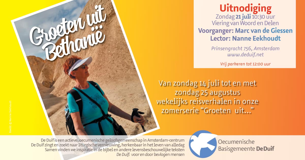 deduif's tweet photo. Staande op de Olijfberg ervoer Marc de spanning tussen naastenliefde enerzijds en onverdeelde aandacht anderzijds: zijn innerlijke Martha en Maria. Zondag gaat Marc vd Giessen samen met Nanne Eekhoudt voor met 't zomerse onderwerp: Groeten uit Bethanië. Je bent van harte welkom https://t.co/tafPzVUIBw
