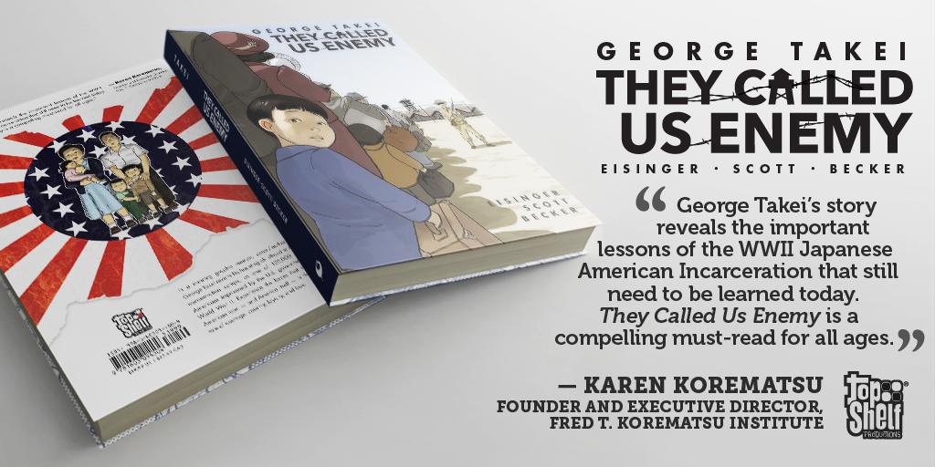GeorgeTakei's tweet photo. As Comic-Con begins, I look forward to seeing many of you there! If you can't attend, I hope you'll read THEY CALLED US ENEMY, which tells the story of my childhood imprisonment in comic-book form, and is available worldwide. https://t.co/Y4s9l7hZY6 https://t.co/0Nb7MrGIcG