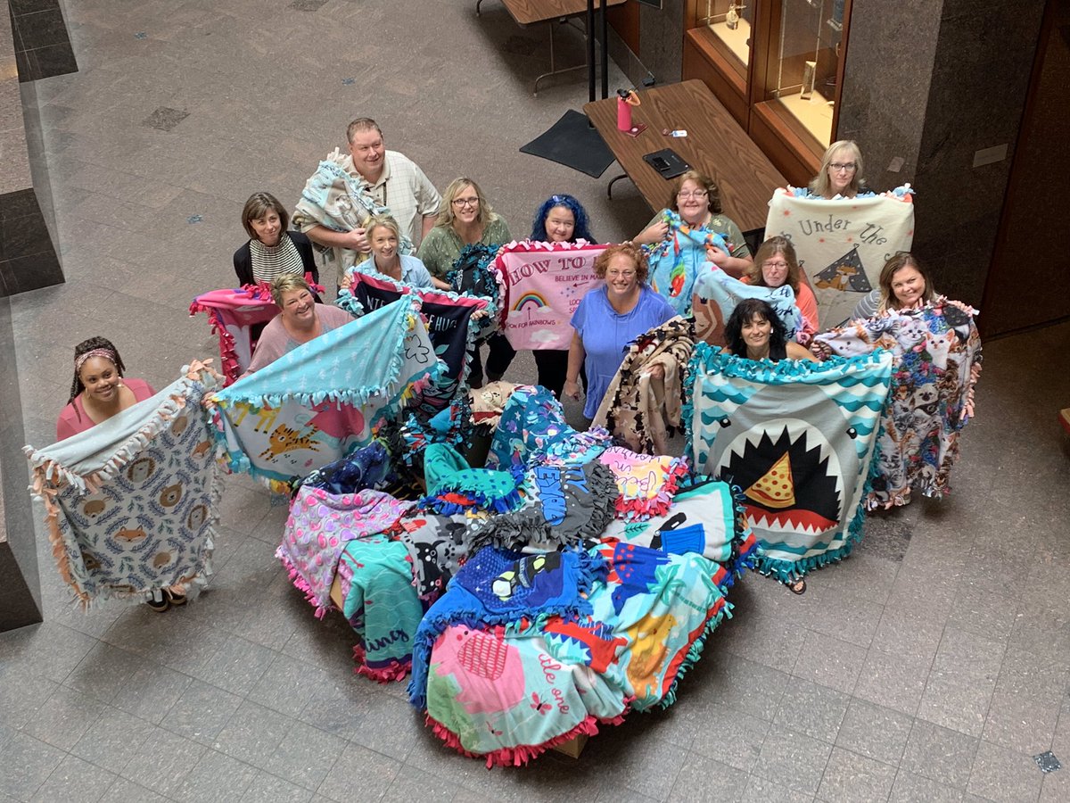 Over 100 blankets made for “My Very Own Blanket”, an org that distributes blankets to kids entering Foster Care - So proud of our efforts!  <a href="/StateAuto/">State Auto Insurance</a> 
#bekind #giveback #bethechangeyouwishtoseeintheworld