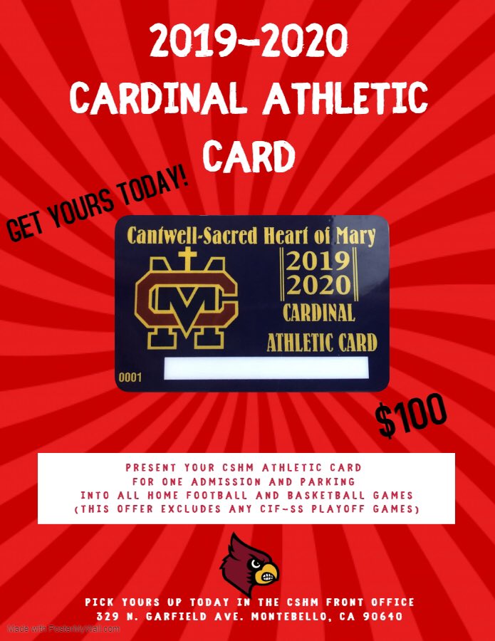 cshmhs's tweet photo. Stop by our front office to get your Cardinal Atheltic Card today! Start getting ready for Football &amp; Basketball Season! https://t.co/I0JnSW8Uqp