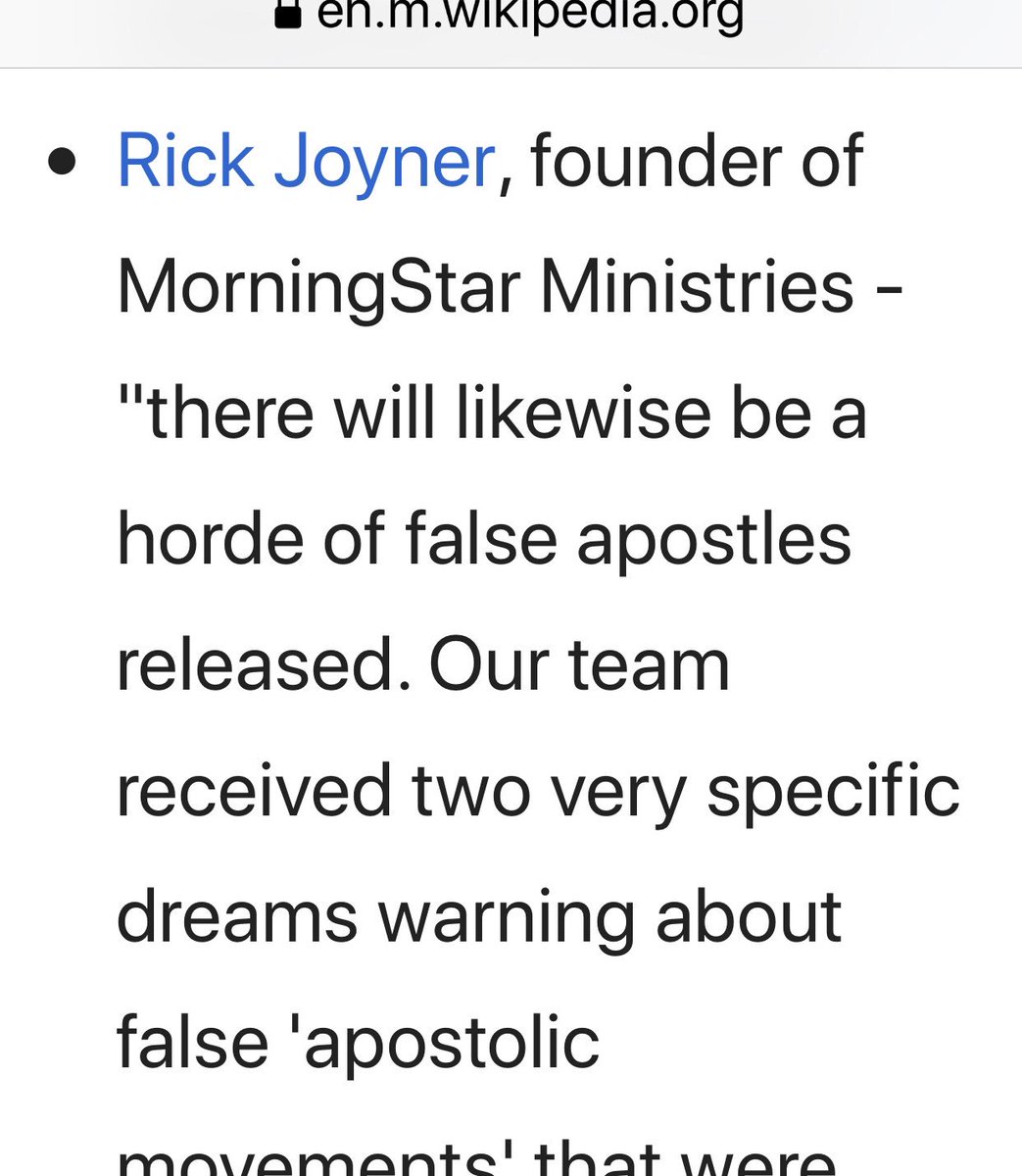 “Other politicians that have been cited as supposedly having connections to the NAR are Sarah Palin, Michele Bachmann, Sam Brownback,[2] and Ted Cruz.”(Se pics for Evangelical leaders tied to NAR) /17