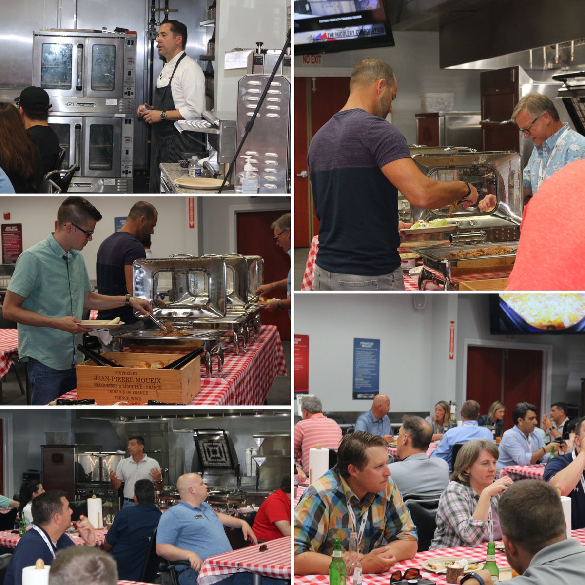crownsteamgroup's tweet photo. We are excited to welcome dealers and reps to our world class factory training this week! ๐ค๐๐ฅ We kicked off the training with a little southern hospitality - a country style BBQ meal with all the fixinโs! #Southbendnc #trainingday #Starmfg #CrownNA #MarketForge #Firex https://t.co/RZtinigoFY