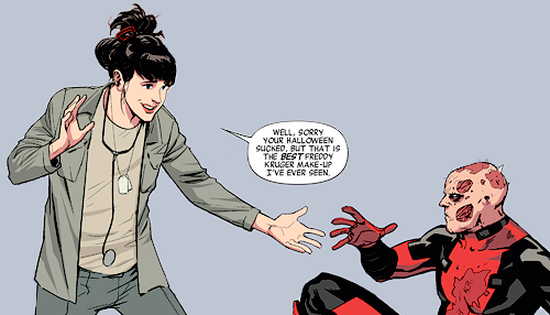 Female_Hawkeye's tweet image. "Deadpool looks like Freddie Kruger to me."