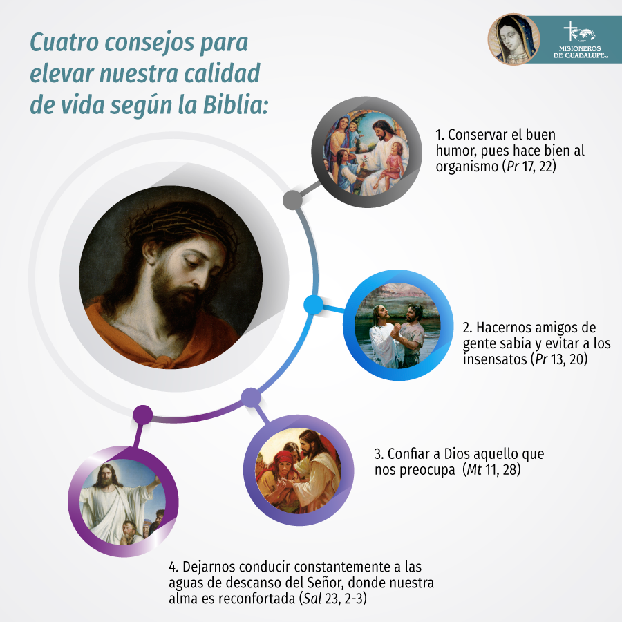 misionerosmg's tweet photo. ¿Sabes cómo podemos mejorar nuestra calidad de vida según la Biblia? Hoy les compartimos estos #TipsMG para encontrar descanso, paz, alegría y salud. #CorreLaVoz https://t.co/jt8v3wOvld