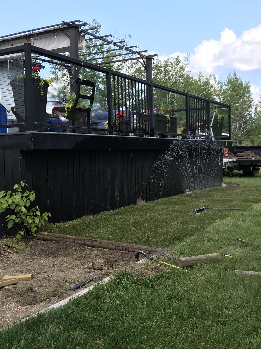 ratrodbenny's tweet photo. And we’re done!  Now the watering!  Good thing there’s endless well water! #yardproject https://t.co/mS4FzsdX63