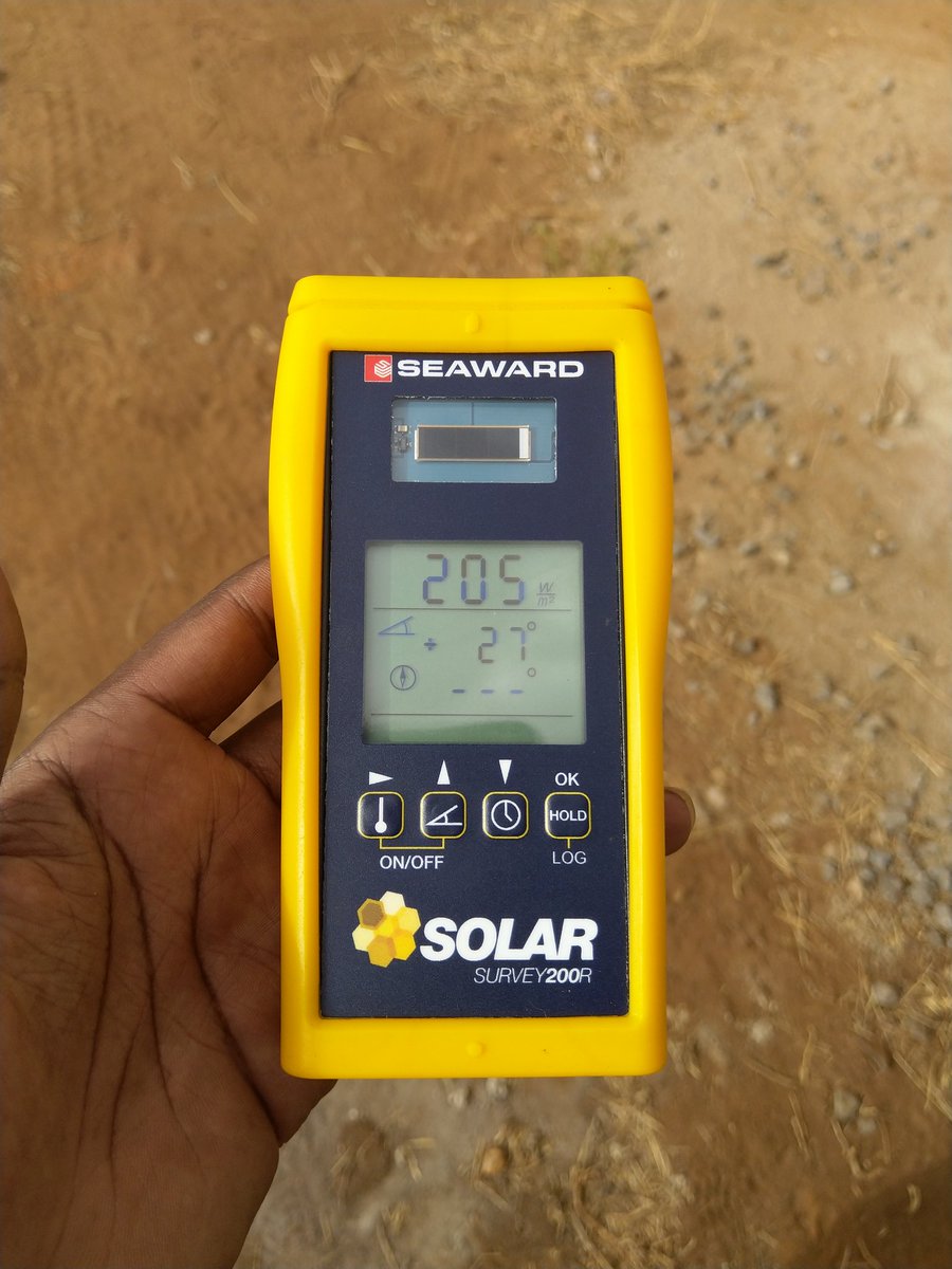 Lesson is back, but Looks like the weather will be bad today and tomorrow. Wanted us to do what we failed to do in Bungoma. . We will try tomorrow. Setting up a Solar PV plant for one of my sites. Same concept as for domestic load. This site's load profile is approx 2.5kW