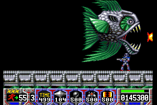TheGamesWePlay3's tweet photo. A #8bit genre defining game. on loading up #Turrican and a few minutes into the first level you knew you had struck gold. Brilliant multi directional levels with incredible boss battles made it hard to stop playing. #retrogames #retrogaming #C64 #spectrun #Amstrad #Amiga https://t.co/d3R1Jm17kK