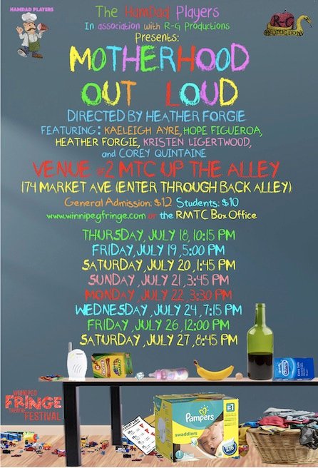 JBJoftheMTC's tweet photo. What do a banana, Santa Claus, and a Michelle Obama Barbie have in common? The only way to find out is to grip that steering wheel and drive on over to Venue 2, to see the range of emotions that come from raising a child. It’s all about Motherhood… and it’s out loud! #WPGfringe https://t.co/JNd5Wi0m5J