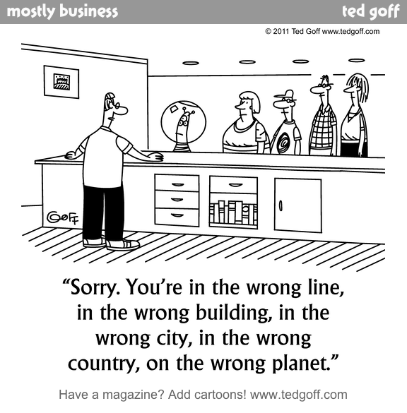 I'm always in line behind that guy.
#retail #customer #waiting #fun

This cartoon: newslettercartoons.com/002/gallery/pa…