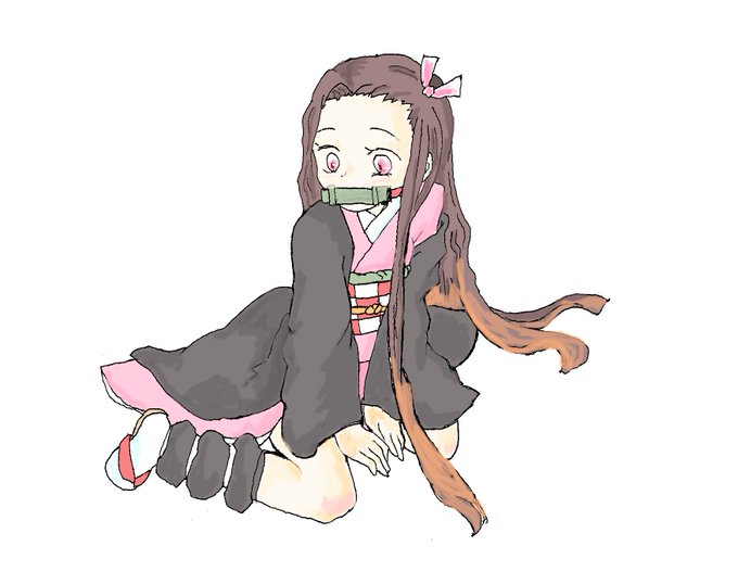 まっちさんがTwitterに投稿した竈門禰豆子(鬼滅の刃)のイラスト。