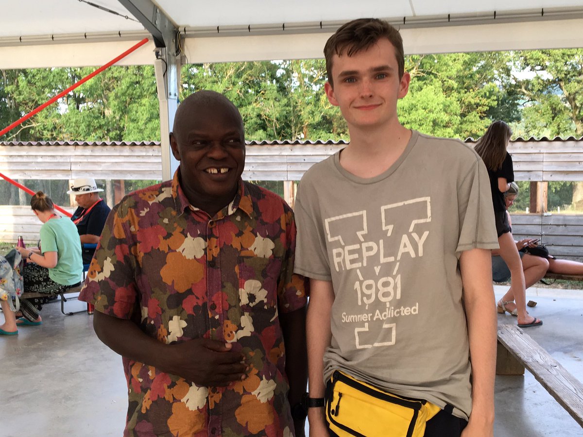 HighTaize's tweet photo. Our students from @Barlby_High loved eating dinner with &amp; chatting to Archbishop @JohnSentamu tonight. They had some great questions &amp; lovely smiles for him... and even some musical entertainment. What an inspiring man! #taize2019 #inspiration @ABYyouthtrust https://t.co/o5UTwB4eIm