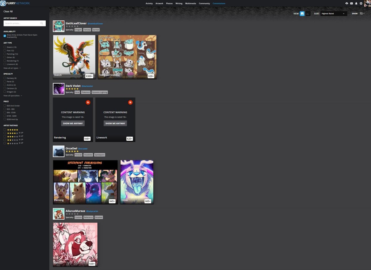 FurryNetwork's tweet image. Definitely be sure to take a look at the commission block, either way! There's a few open artists in there!
furrynetwork.com/community/acce…