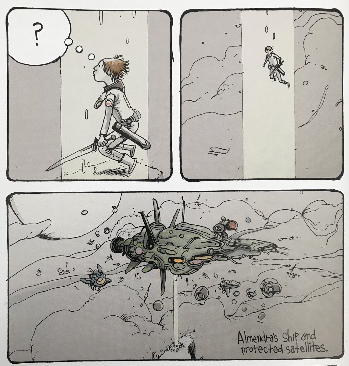 TheWorldOfEdena's tweet photo. Space Oddity: The astonishing artistic gifts of @fareldalrymple are showcased as Sherwood’s voyage comes to an end in PROXIMA CENTAURI (#6, Image, 2018).
#FarelDalrymple #Wrenchies #ProximaCentauri #ItWillAllHurt
#EnkiBilal #Moebius #MoebiusArt #MétalHurlant https://t.co/KvHgKTK6nI