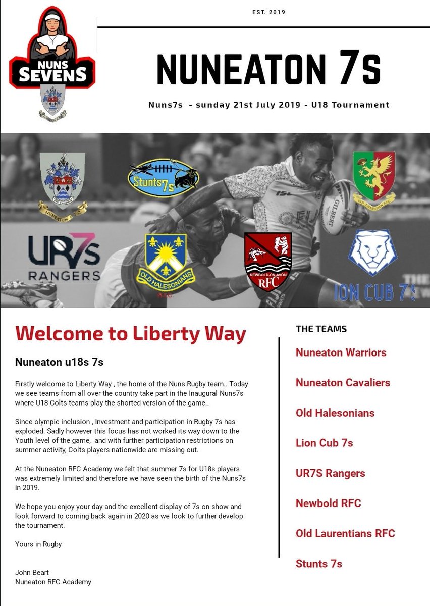 7sColts's tweet image. Welcome note to all at Nuns 7s