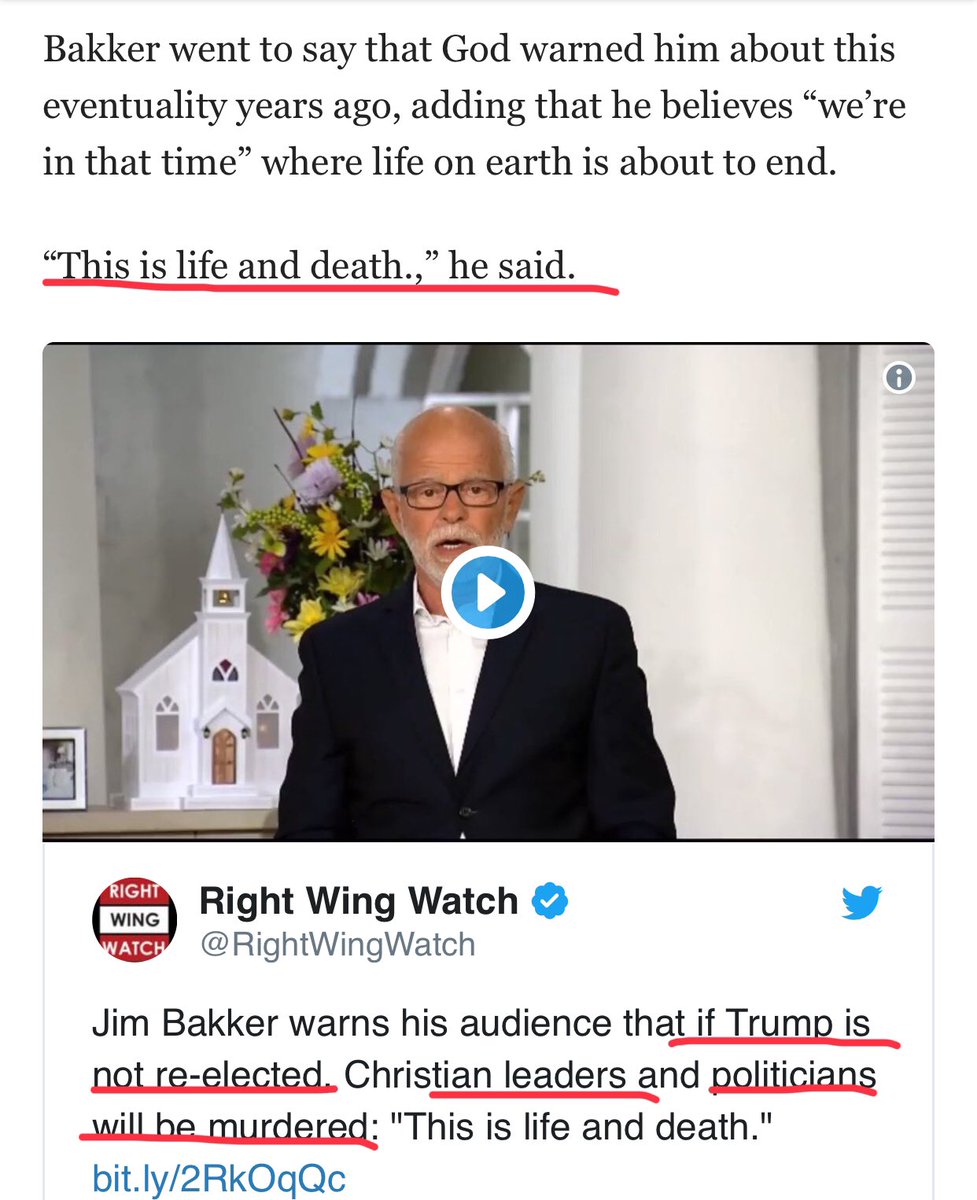 Here’s a screen grab from  http://deadstate.org  of Jim Bakker.  @DianeSawyer did a series of investigative reporting on preacher cons. Jim was exposed. He even went to prison. This is what he’s doing today. He has a huge following who wont ? trump’s “anointing” & will4 him/23