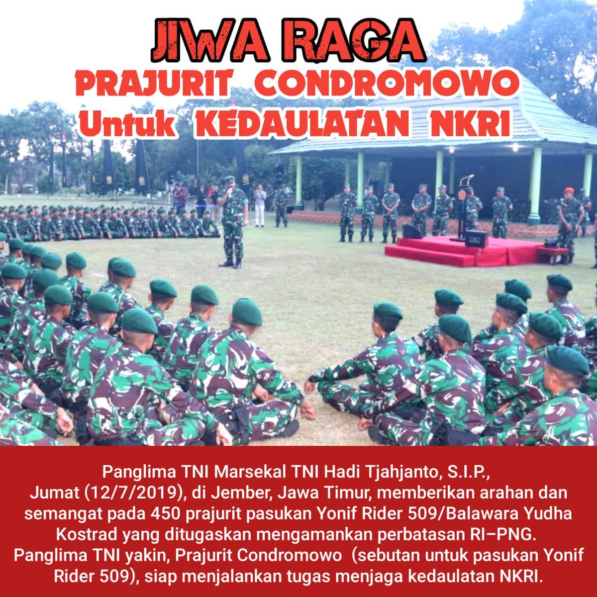 OlavPaul's tweet photo. @jokowi @tjahjantohadi @Puspen_TNI #P5TNI
demi kedaulatan nkri..jiwa raga prajurit pun di serahkan https://t.co/d8CzjyQQhY