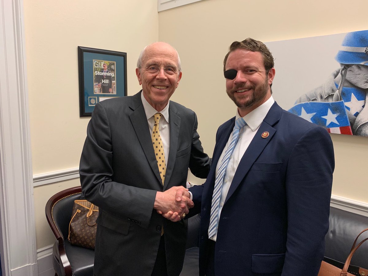 KentRHance's tweet image. Visited with Congressman Dan Crenshaw today. He is a true Patriot &amp;amp; an American hero. BS from Tufts &amp;amp; MPA from Harvard. While serving in Afghanistan he lost an eye &amp;amp; was highly decorated as a Navy SEAL. Plus, his mother died of cancer when he was 10. Tough times but strong faith