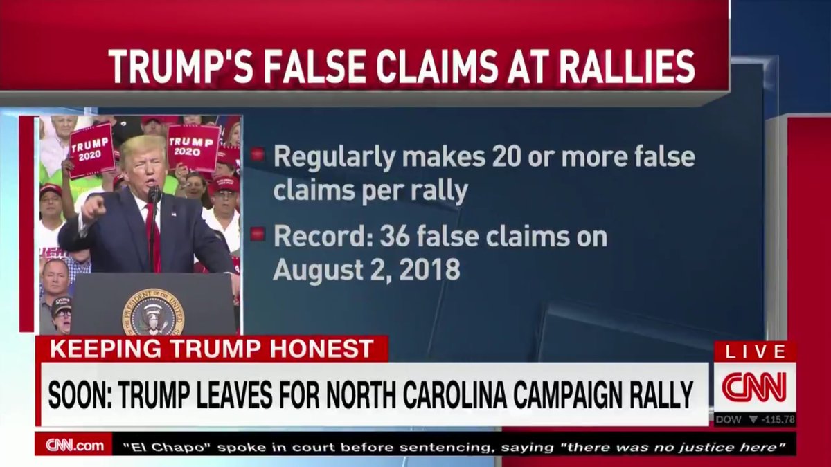 JardinAngels's tweet photo. @realDonaldTrump @GOP @ddale8 TRUMP’S LIES AT HIS HATE RALLIES:
• The @GOP’s #RacistInChief and pathological liar, @realDonaldTrump,
averages 20 or more lies per Hate Rally
• His record: 36 lies at his
Hate Rally held on Aug 2, 2018
#VoteBlueToEndFascism
#VoteBlueToSaveAmerica
#VoteBlueToEndThisNightmare https://t.co/ppYDNWt2jY