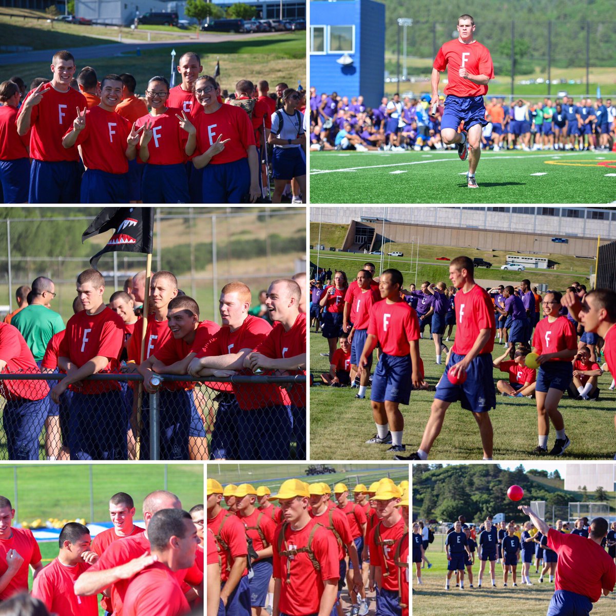 beckyelder22's tweet image. G in Flying Tigers for USAFA Field day- he was in Warrior relay and Dodgeball. Finally saw a smiling face #missingmyson
