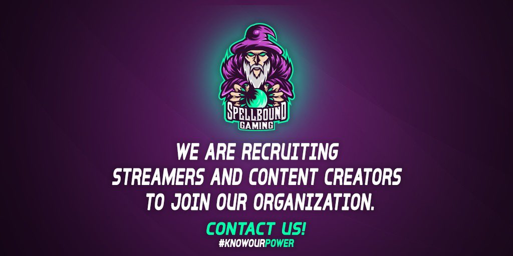 Spellbound_GG's tweet photo. SPELLBOUND IS RECRUITING!
We believe strongly in gamers supporting gamers. Working together so we can build, learn & grow from one another. Accomplishing as a team what is often impossible to accomplish alone.
DM us for more info!
#KnowOurPower
@ShawnAbner @SGH_RTs @ShoutRTs https://t.co/RcM7qQDFQQ