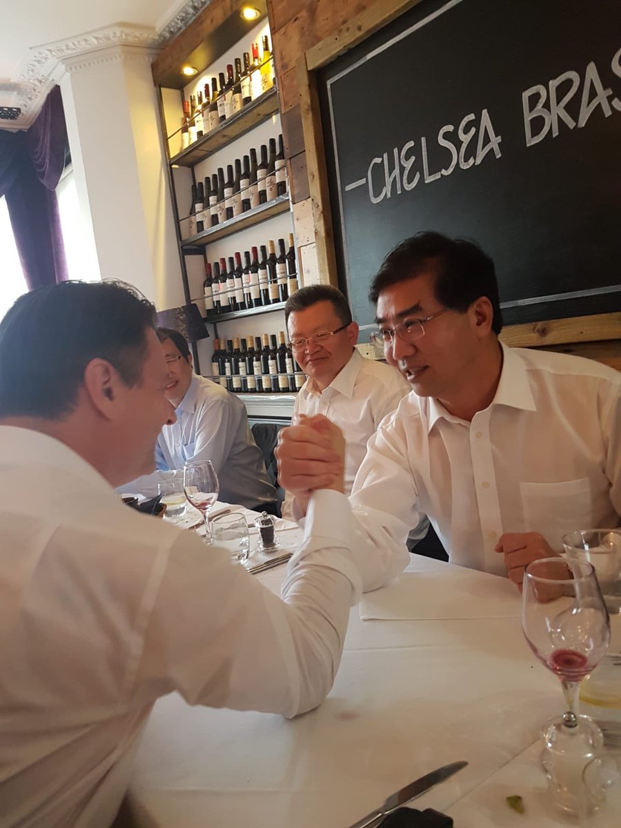 Settling it the good old fashioned way..... with the Vice Secretary General of Qingdao’s Municipal Government who has been involved with graphene for over ten years.