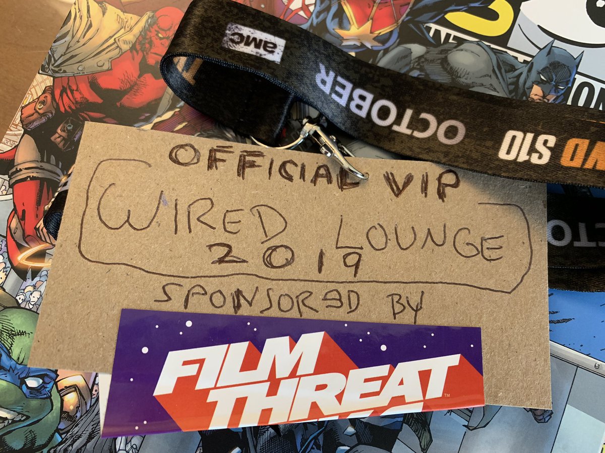 ThatChrisGore's tweet photo. Hey guys, there’s no #WIREDcafe this year @Comic_Con but let’s do it anyway! Make a badge and join me on the 6th fl of the Omni hotel on Sat, July 20 at noon and we’ll PARTY together! So, what’s a good hashtag? (Sponsored by @FilmThreat.) #WIREDcafe2019 #FilmThreatSDCC #SDCC50 https://t.co/CgBW51G3Ry