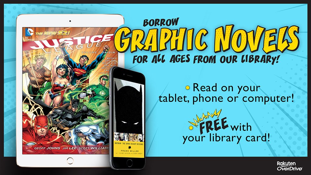 comic books dispalyed on a tablet and smartphone