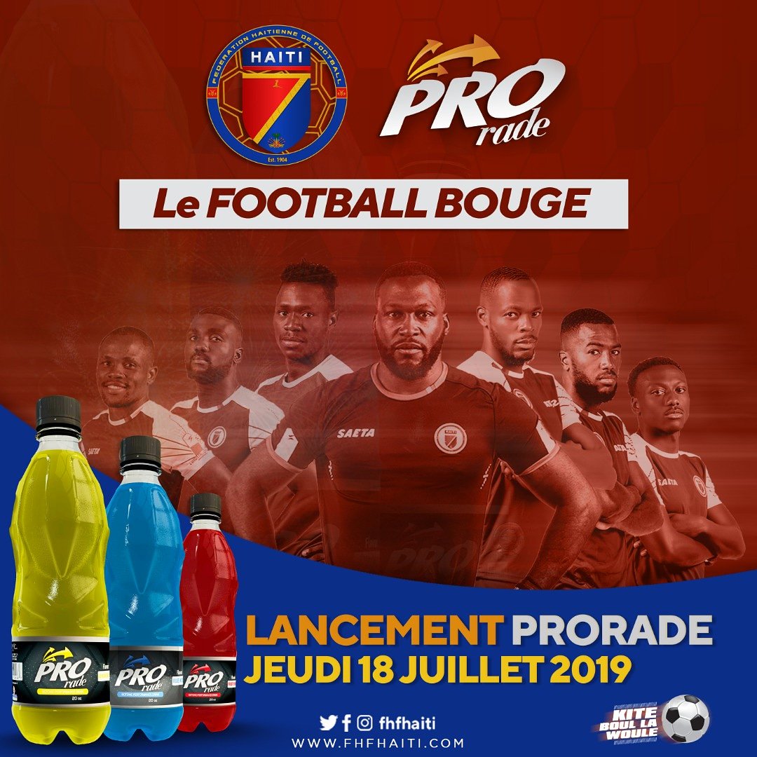 fhfhaiti's tweet photo. FHF ap anonse nou ke #LancementOfficiel PRORADE kòm Sponsor SÉLECTION NATIONALE la ap fèt demen Jedi an a 10è 30 AM🙌🏾 Swiv tout paj FHF yo ak PRORADE pou w pa rate anyen sou denyè enfo yo #AyisyenrenmenFoutbòl #RantrenanFoutbòlla #FootbòlseDEVLOPMAN #Prorade #kiteboullaWoule https://t.co/neRX0GD7yQ